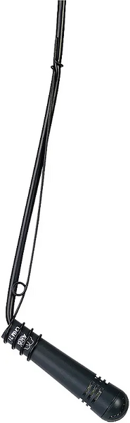 CHM99 BLACK HANGING CARDIOID MIC WITH 10M NON TWISTING CABLE AND INLINE PHANTOM POWER ADAPTER